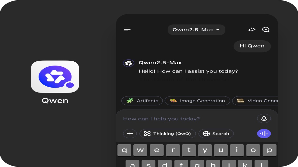 Official Qwen product still: multimodal composer layout